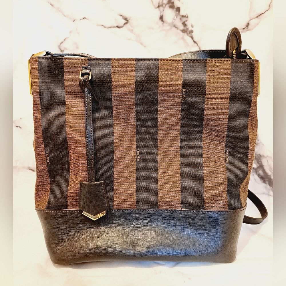 EUC Authentic Fendi Pequin Stripe Crossbody